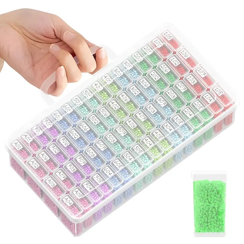 Cutie de depozitare pentru set de instrumente pentru pictură cu diamante și broderie, cu mărgele – Multifuncțională, pentru bijuterii, stil Japonez, capacitate 18L