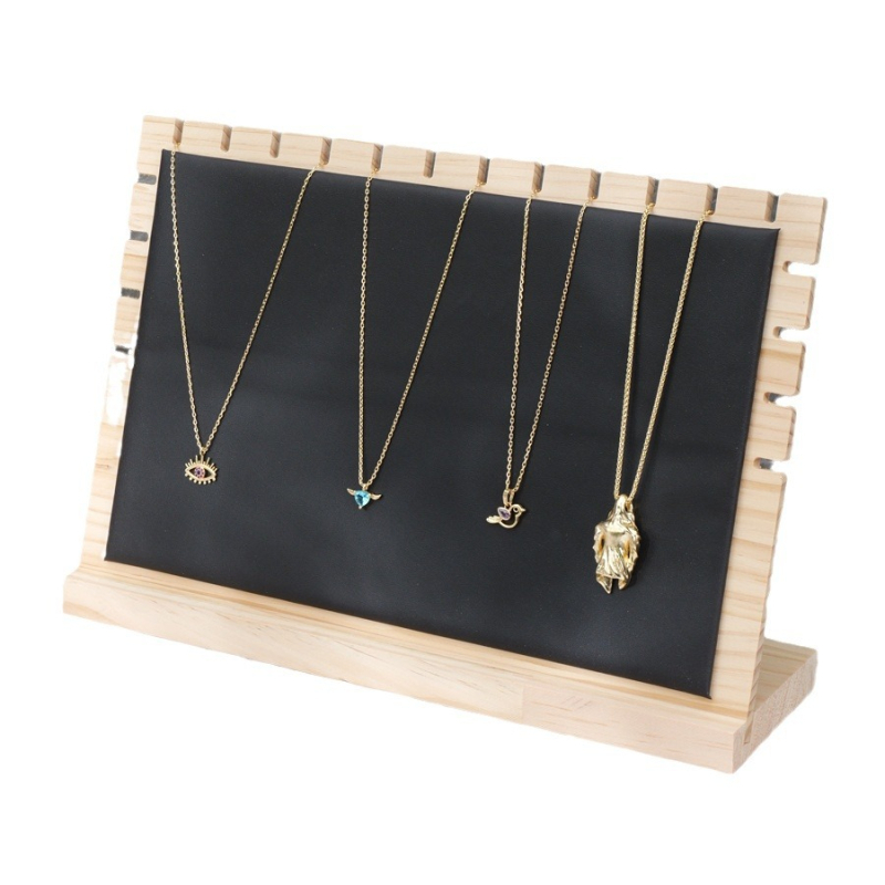 Sincere tömörfa ékszerkiállító állvány L-alakú, egysoros, egy szint, összeszerelt kivitel