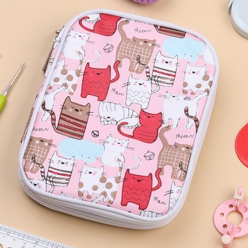 Διπλοεπίπεδη τσάντα αποθήκευσης για βελονάκι – χειροποίητος DIY οργανωτής εργαλείων για βελονάκια και βελόνες πλεξίματος (αναδιπλώσιμος, ύφασμα μη βαμβακερό, ιαπωνικού στυλ)