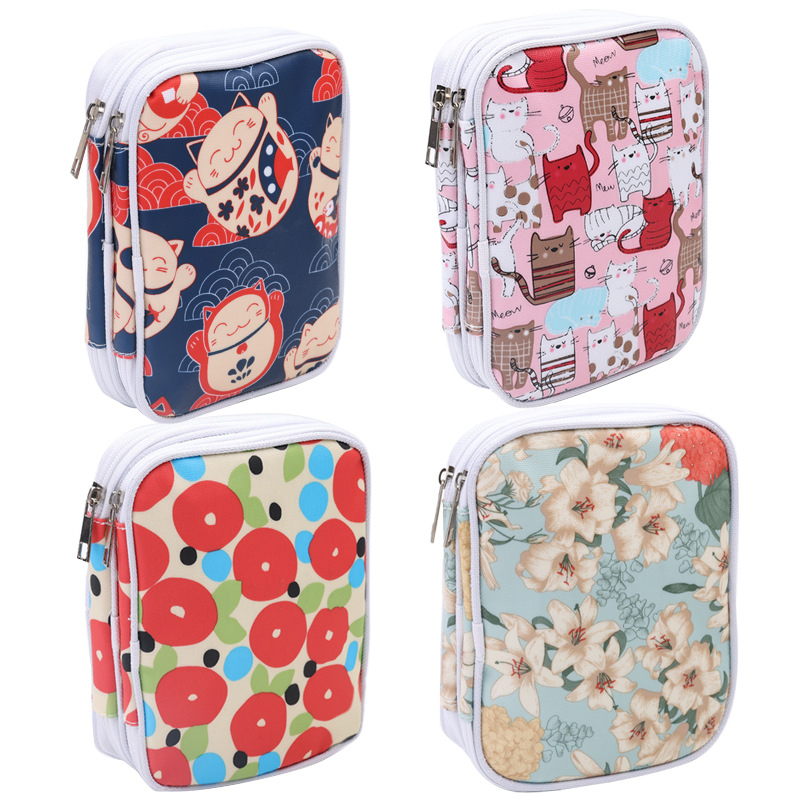 Dvimauktė mezgimo įrankių laikymo rankinė – rankų darbo DIY organizatorius mezgimo kilpoms ir mezgimo adatoms (lankstoma, audinys be medvilnės, japonų stilius)