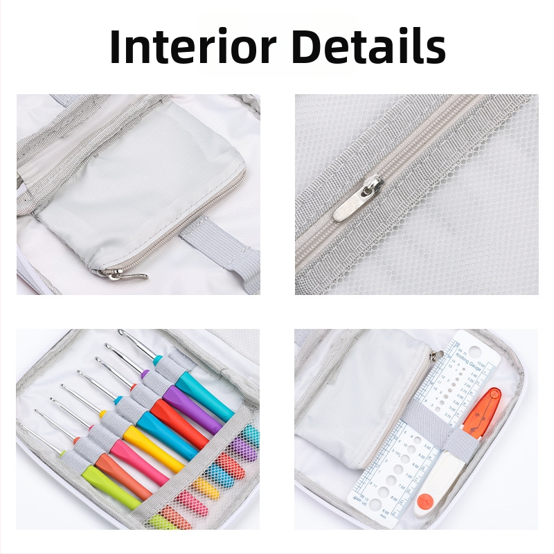 Dvojvrstvová taška na uloženie háčikov na háčkovanie – ručne vyrobený DIY organizér nástrojov pre háčkovanie a ihly na pletenie (skladateľná, tkanina bez bavlny, japonský štýl)