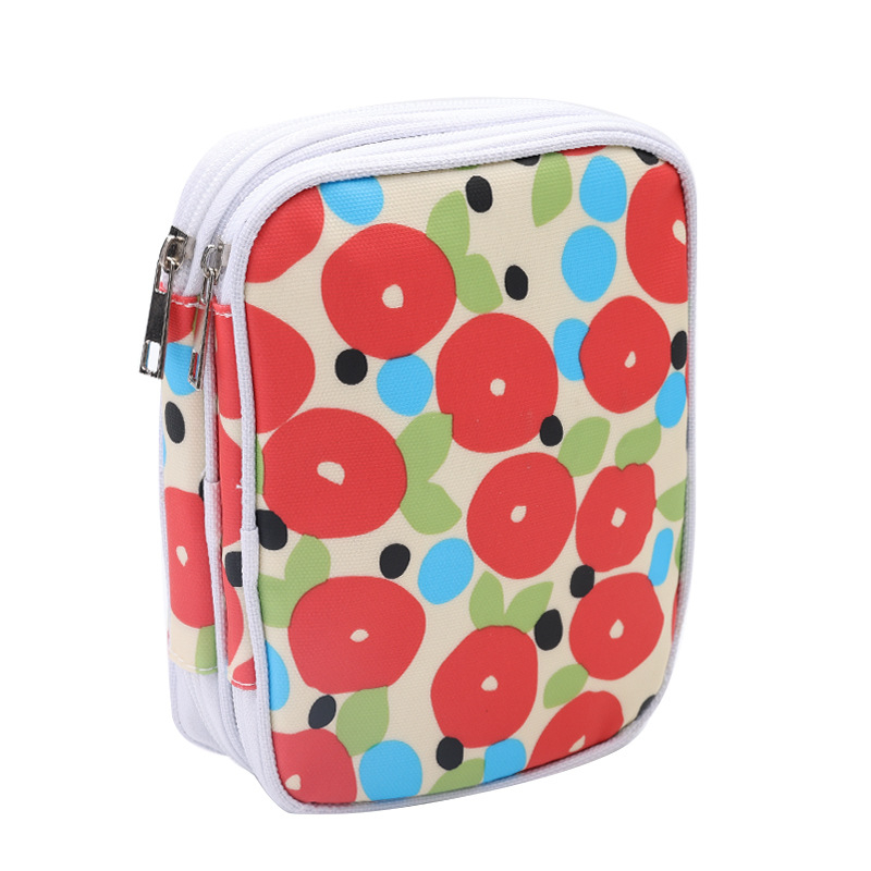 Dvimauktė mezgimo įrankių laikymo rankinė – rankų darbo DIY organizatorius mezgimo kilpoms ir mezgimo adatoms (lankstoma, audinys be medvilnės, japonų stilius)