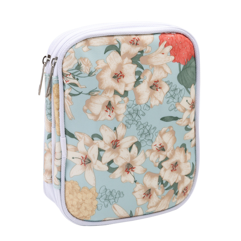 Dvimauktė mezgimo įrankių laikymo rankinė – rankų darbo DIY organizatorius mezgimo kilpoms ir mezgimo adatoms (lankstoma, audinys be medvilnės, japonų stilius)