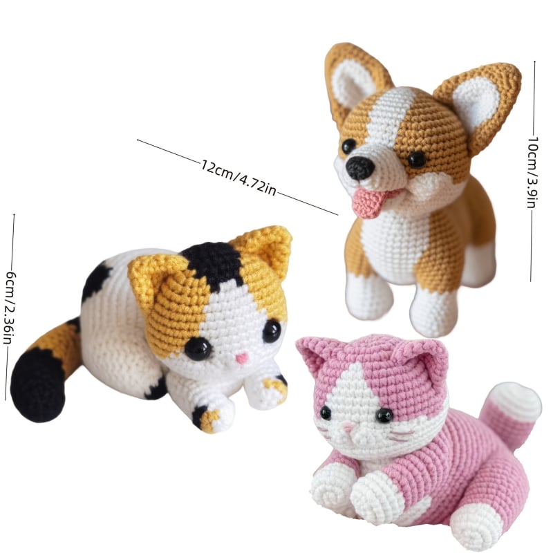 Junzhi Set materijala za amigurumi za kukicu – prilagodljiv, 40 komada, 300 g