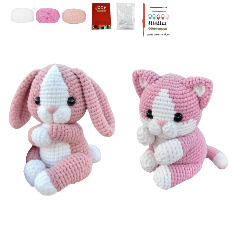 Junzhi Set materiale Amigurumi pentru croșetat – Personalizabil, 40 bucăți, 300 g