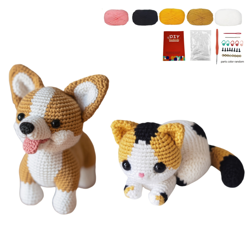 Junzhi Set materiale Amigurumi pentru croșetat – Personalizabil, 40 bucăți, 300 g