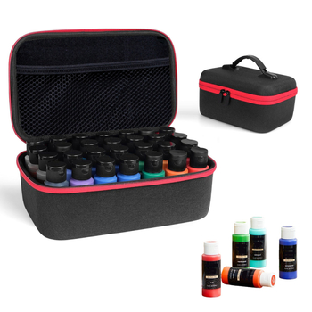 EVA kietos korpuso dėžutė rašalo buteliams, kubo formos, 28 skyrių, daugiafunkcinis kelioninis organizatorius su rankena