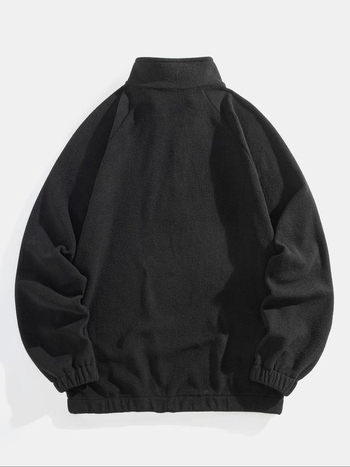 Φούτερ με κουκούλα και ψηλό γιακά, λεπτό ύφασμα, άνετη γραμμή, corduroy ύφασμα με τρίχωμα κουνελιού 96%+