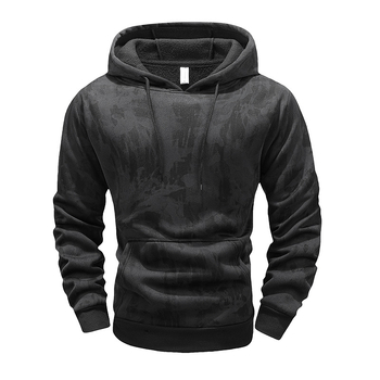 Ανδρικό hoodie από corduroy με καμουφλάζ, 96% πολυεστέρας, φλις επένδυση, σε στυλ κορεατικό