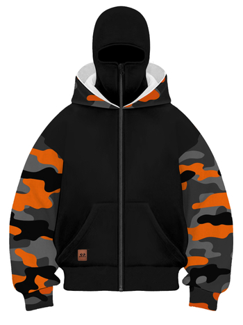 Ανδρικό φούτερ φλις με κουκούλα σε καμουφλάζ, άνετη γραμμή, 100% πολυεστέρας, παχύτερο ύφασμα, φθινοπωρινό ένδυμα