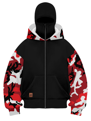 Ανδρικό φούτερ φλις με κουκούλα σε καμουφλάζ, άνετη γραμμή, 100% πολυεστέρας, παχύτερο ύφασμα, φθινοπωρινό ένδυμα