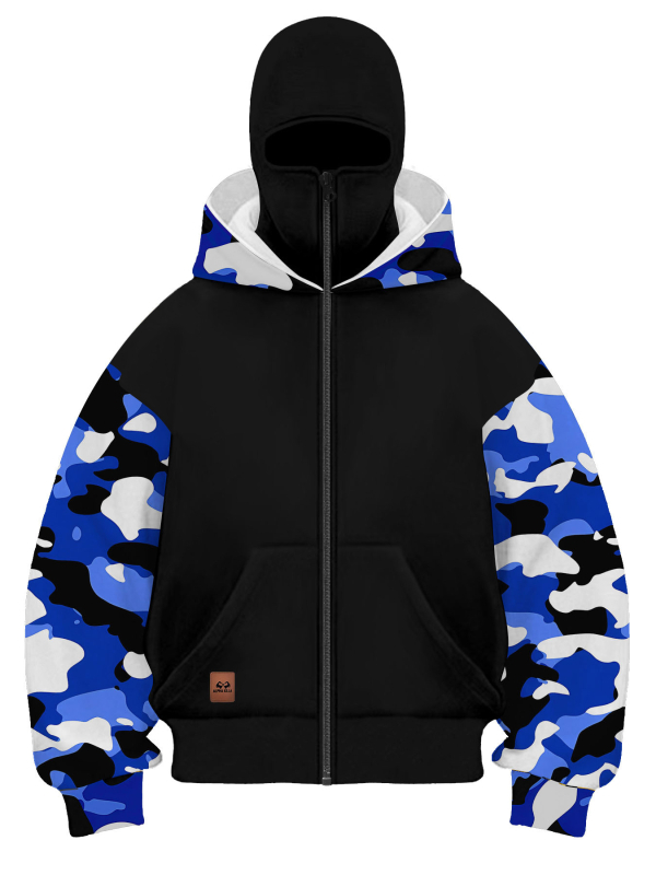 Kamufliažinis džemperis su gobtuvu vyrams, laisvas kirpimas, 100% poliesteris, storas audinys, rudens drabužiai