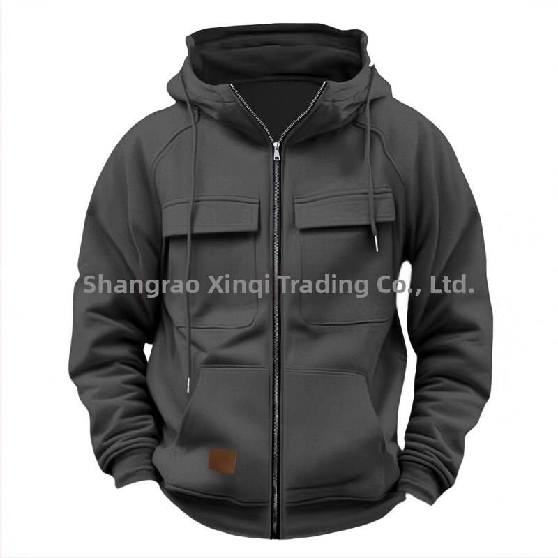 Mikina s kapucňou a zipsom, viacero vreciek, 250 g polyesterová látka, fleecová podšívka, voľný strih, jeseň/zima 2025