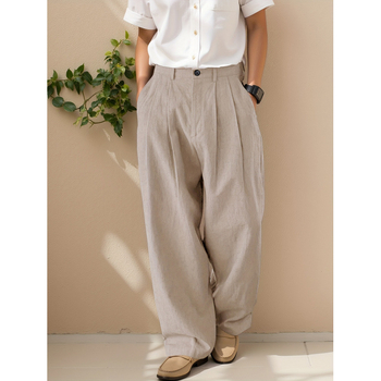 Ανδρικά casual παντελόνια, ελαστική μέση, επένδυση φλις, μακριά φαρδιά γραμμή, ύφασμα Λάικρα, για όλες τις εποχές