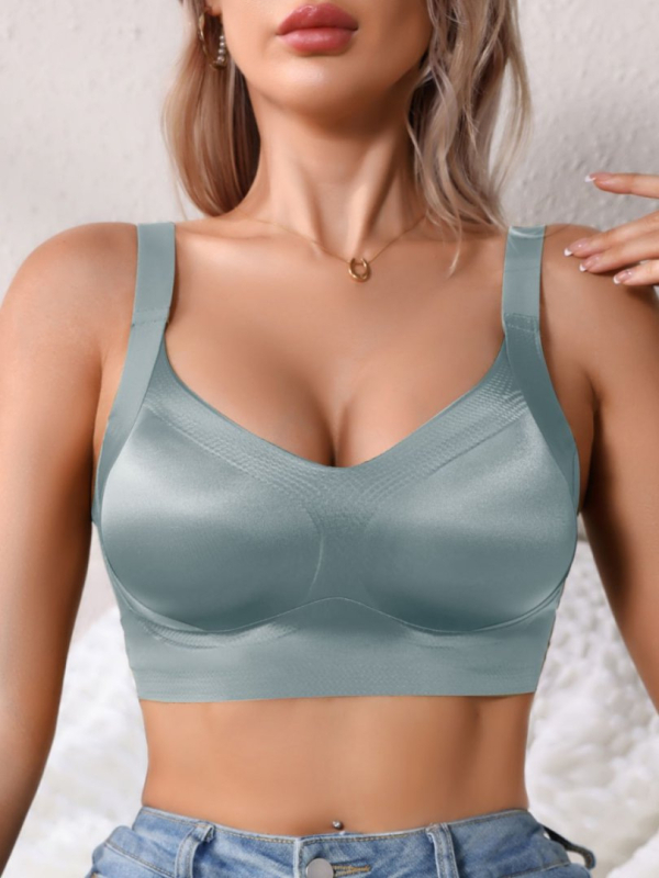 Ασύρματο χωρίς ραφές push-up σουτιέν με αφαιρούμενες επενδύσεις, 3/4 κύπελλο, αφαιρούμενοι διπλοί ιμάντες, κούμπωμα πλάτης με τέσσερις σειρές