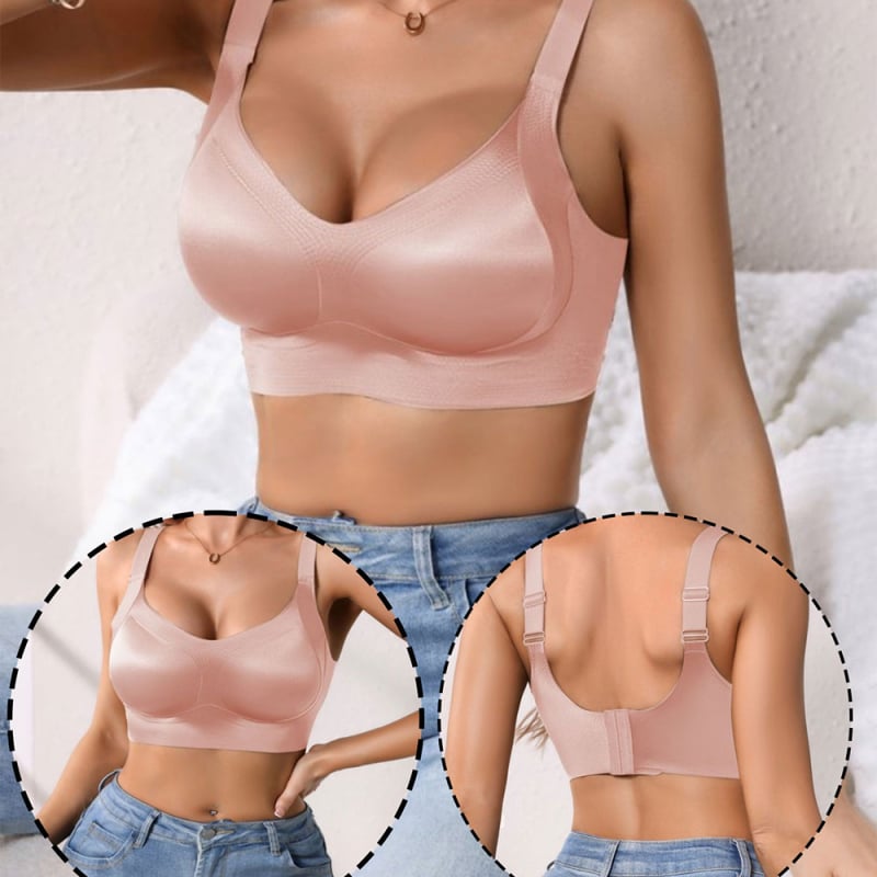 Ασύρματο χωρίς ραφές push-up σουτιέν με αφαιρούμενες επενδύσεις, 3/4 κύπελλο, αφαιρούμενοι διπλοί ιμάντες, κούμπωμα πλάτης με τέσσερις σειρές