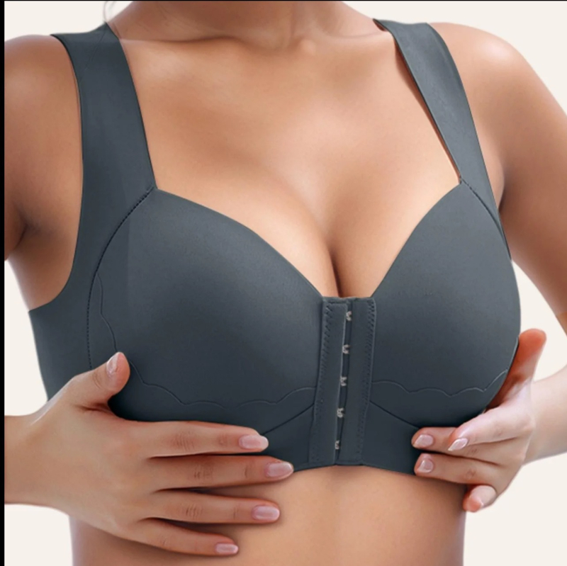 Bešiv grudnjak s prednjim zatvaranjem, bez žice, 3/4 košarice, najlon