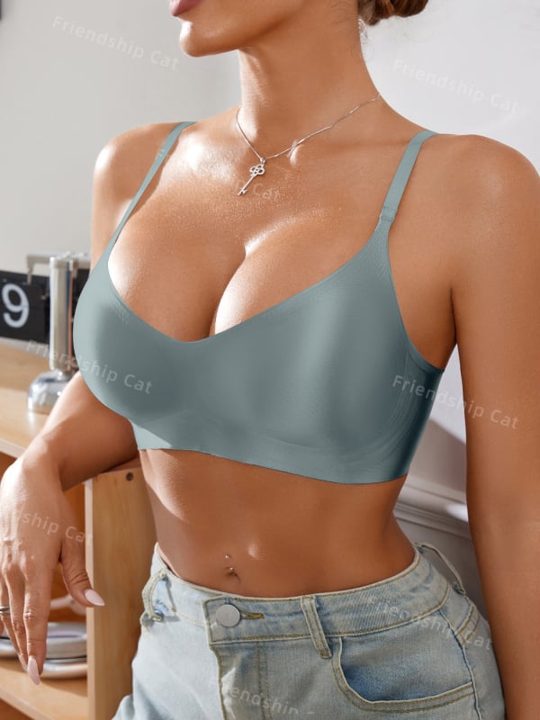Σουτιέν χωρίς ραφές με μη αποσπώμενη επένδυση, κύπελλα 3/4, σταθερές διπλές τιράντες, πίσω κούμπωμα με τρεις σειρές αγκράφες