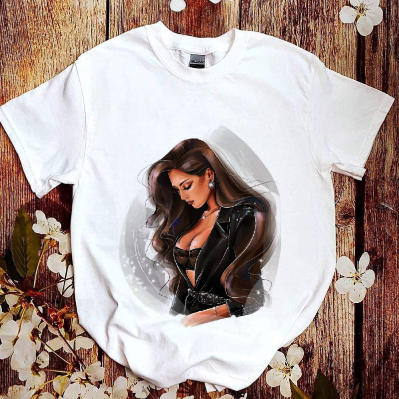 Tielko z modalu s letnou potlačou, Harajuku street dizajn, krátke rukávy, okrúhly výstrih