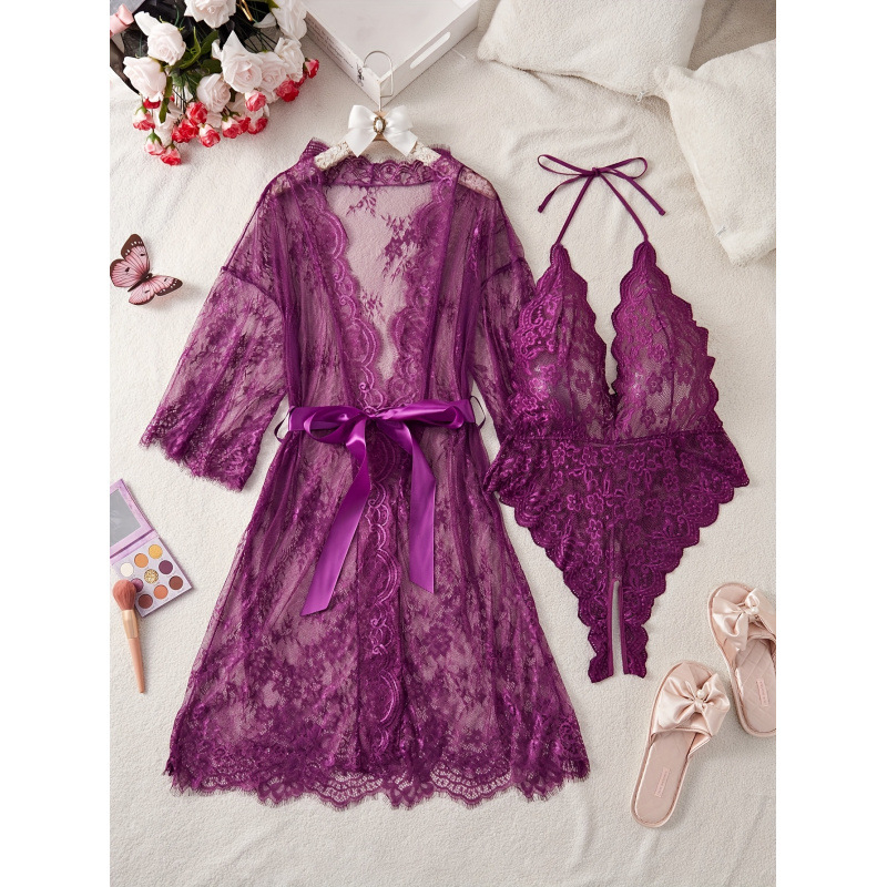 Spánkové nočné oblečenie: set bodysuit zo Sea Island Silk, základný a pastiersky štýl, stredná hmotnosť 141–160 g/m², jar