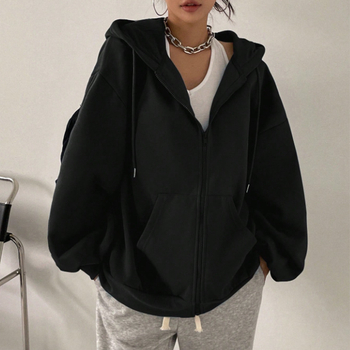 Gobtuvu fliso džemperis – laisvas kirpimas, ilgos rankovės, užtrauktukas, poliesteris, kasdienio stiliaus kardiganas