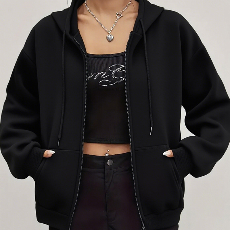 Gobtuvu fliso džemperis – laisvas kirpimas, ilgos rankovės, užtrauktukas, poliesteris, kasdienio stiliaus kardiganas