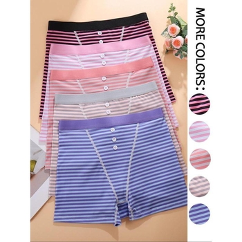 Γυναικείες μποξέρ εσωρούχων με ριγέ εκτύπωση, Modal ίνα, υψηλή μέση, μοτίβο 20213, επένδυση στην περιοχή καβάλων με γραφένιο (<30%), καλοκαίρι 2025