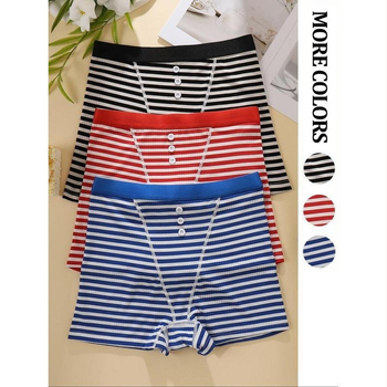 Γυναικείες μποξέρ εσωρούχων με ριγέ εκτύπωση, Modal ίνα, υψηλή μέση, μοτίβο 20213, επένδυση στην περιοχή καβάλων με γραφένιο (<30%), καλοκαίρι 2025