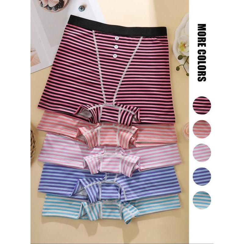 Sieviešu svītrainās bokseršorti, Modal šķiedra, augsta josta, raksts 20213, kaunuma zonai grafēna apdare (<30%), 2025. gada vasara