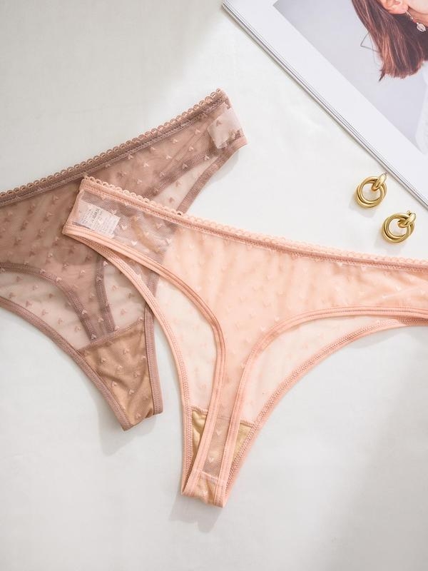 Sieviešu tanga komplekts no mezgatas auduma ar sirds rakstu, modal šķiedra, augsta josta, grafēnas oderes dzimumu zonā