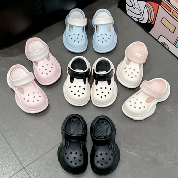 Sieviešu perforētās sandales — 6 cm bieza zole, EVA augšdaļa un zole, ātri žūst, elpojošas un ūdensnecaurlaidīgas, wrap-toe dizains