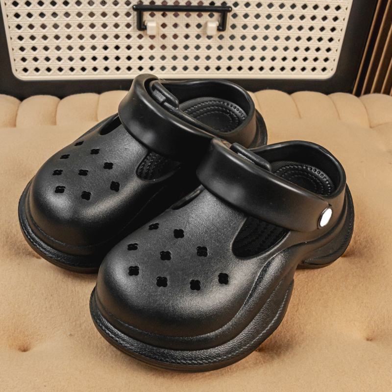 Sieviešu perforētās sandales — 6 cm bieza zole, EVA augšdaļa un zole, ātri žūst, elpojošas un ūdensnecaurlaidīgas, wrap-toe dizains