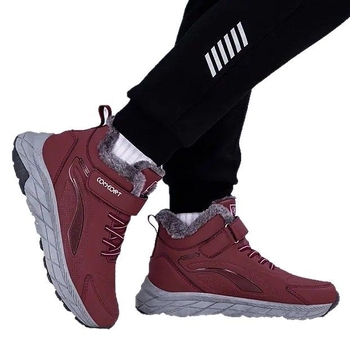 Γυναικείες χιονικές μπότες με PU επάνω μέρος, σόλα από καουουκ, επένδυση από τεχνητό γούνινο ύφασμα, κλείσιμο Velcro, μεσαίου ύψους μποτάκι