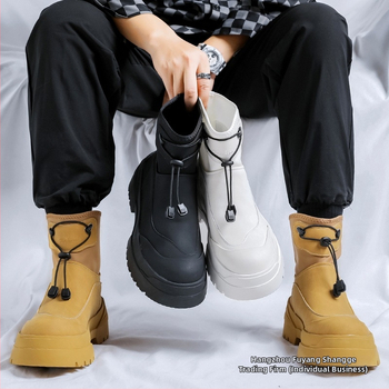 Férfi Martin csizma, téli fleece-belelt, magas felső rész, mikrofibőr felsőrész, gumírozott talp, fűző nélküli