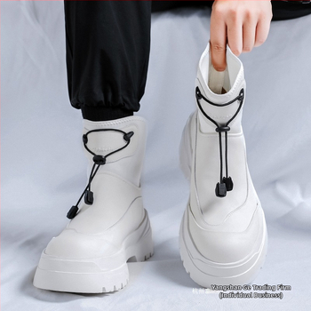 Férfi Martin csizma, téli fleece-belelt, magas felső rész, mikrofibőr felsőrész, gumírozott talp, fűző nélküli