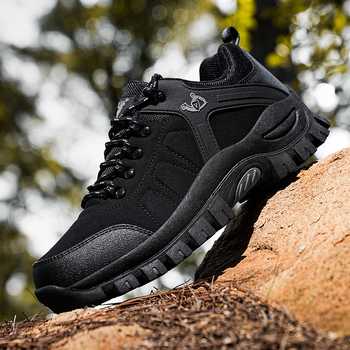 Унисекс планински обувки, горна част от велур, мрежеста подплата, антиплъзгаща гумена подметка, нисък горен дизайн, гумена средна подметка