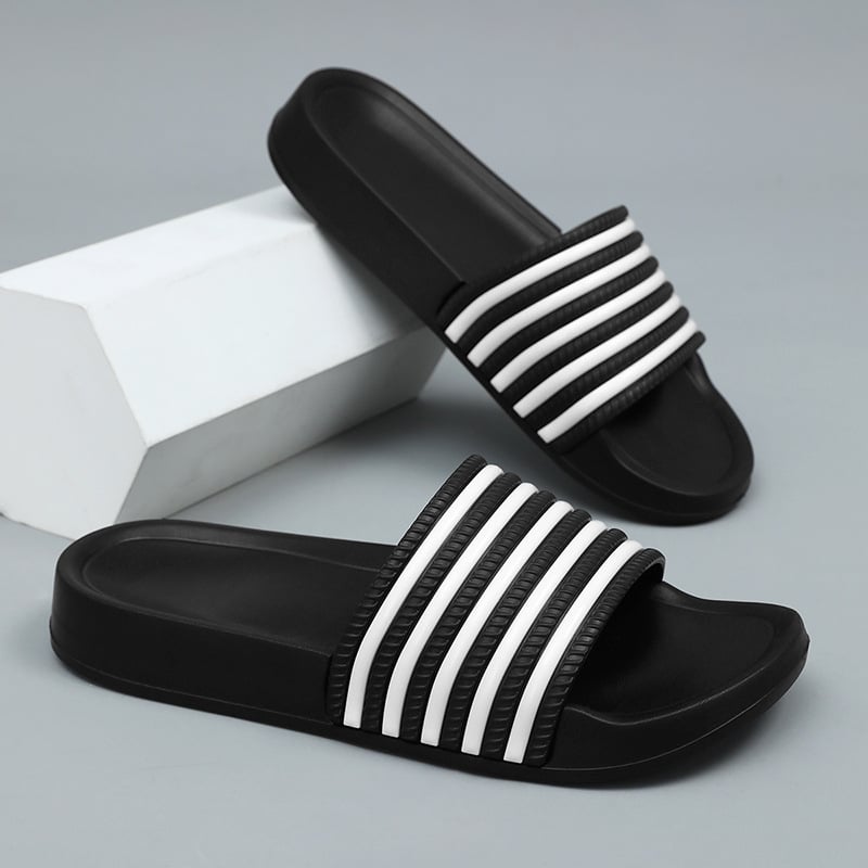 Šlepetės su viena juosta — viršus PVC, padas EVA, slip-on, kasdieninis stilius