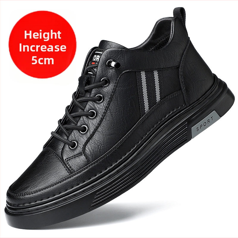 Ανδρικά casual sneakers: στρογγυλή μύτη, επάνω από δύο στρώσεις βοδινό δέρμα, χαμηλό τακούνι 1–3 cm, ελαστικό κλείσιμο, καουτσούκ σόλα