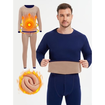 Ανδρικό σετ θερμικού ρουχισμού με φλίς, Mitsubishi Mipan ακρυλικό, υπερπαχύ 501–600 g/m², Διατήρηση θερμότητας, διασυνοριακή αποκλειστική προσφορά