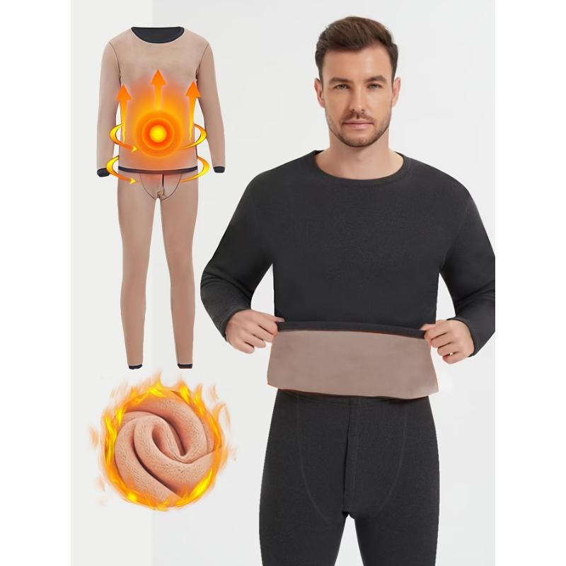 Ανδρικό σετ θερμικού ρουχισμού με φλίς, Mitsubishi Mipan ακρυλικό, υπερπαχύ 501–600 g/m², Διατήρηση θερμότητας, διασυνοριακή αποκλειστική προσφορά