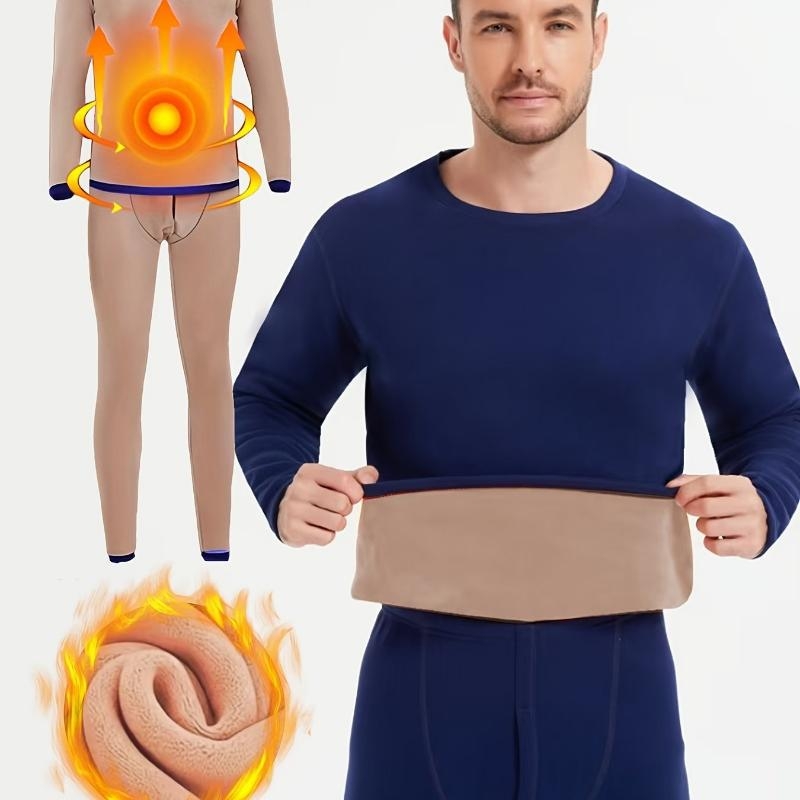 Ανδρικό σετ θερμικού ρουχισμού με φλίς, Mitsubishi Mipan ακρυλικό, υπερπαχύ 501–600 g/m², Διατήρηση θερμότητας, διασυνοριακή αποκλειστική προσφορά