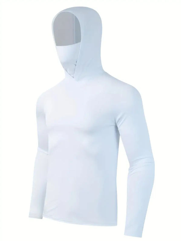 Férfi kapucnis, hosszú ujjú futófelső - lélegző, gyorsan száradó, kompresszió, Milk Silk poliészter 90%