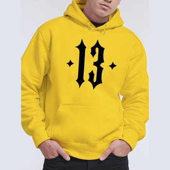 Puloveris su skaičiaus 13 atvaizdu - ilgos rankovės, apvali kaklo iškirptė, poliesteris