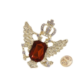 Μεταλλική καρφίτσα σε κορώνα με φτερά αγγέλου, κράμα, ηλεκτροεπίχωση, unisex, μνήμη και διακόσμηση