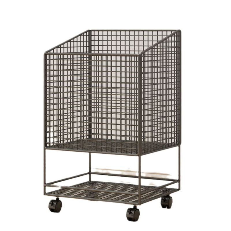 Jógamatrac tároló kosár kerékkel, fém kettős rétegű kivitel, nagy kapacitású edzőfelszereléshez