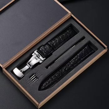 Universāla pulksteņa siksna no īstas ādas ar tauriņa sprādze, Xiangshiman, 2024. gada pavasaris