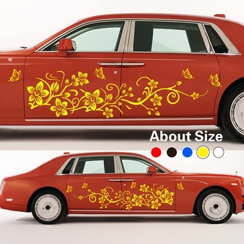 Virágmintás autó matricák készlet, öntapadós, szívócsővel történő rögzítés