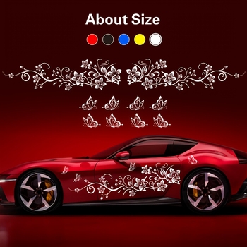 Virágmintás autó matricák készlet, öntapadós, szívócsővel történő rögzítés