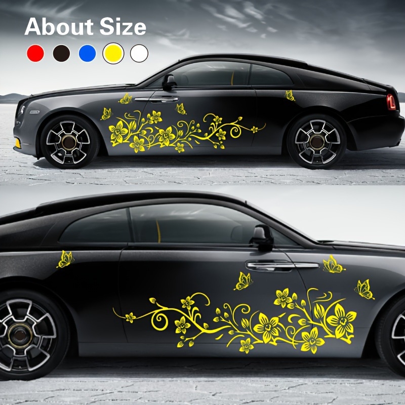 Virágmintás autó matricák készlet, öntapadós, szívócsővel történő rögzítés