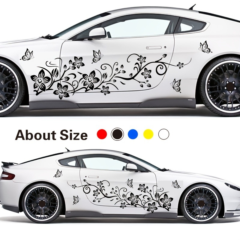 Virágmintás autó matricák készlet, öntapadós, szívócsővel történő rögzítés